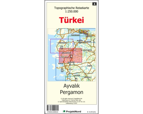 Ayvalik - Pergamon - Topographische Reisekarte 1:250.000 Türkei (Blatt 4)