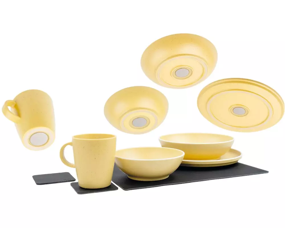 Silwy Magnet-Kunststoff-Geschirrset Dolomit Yellow