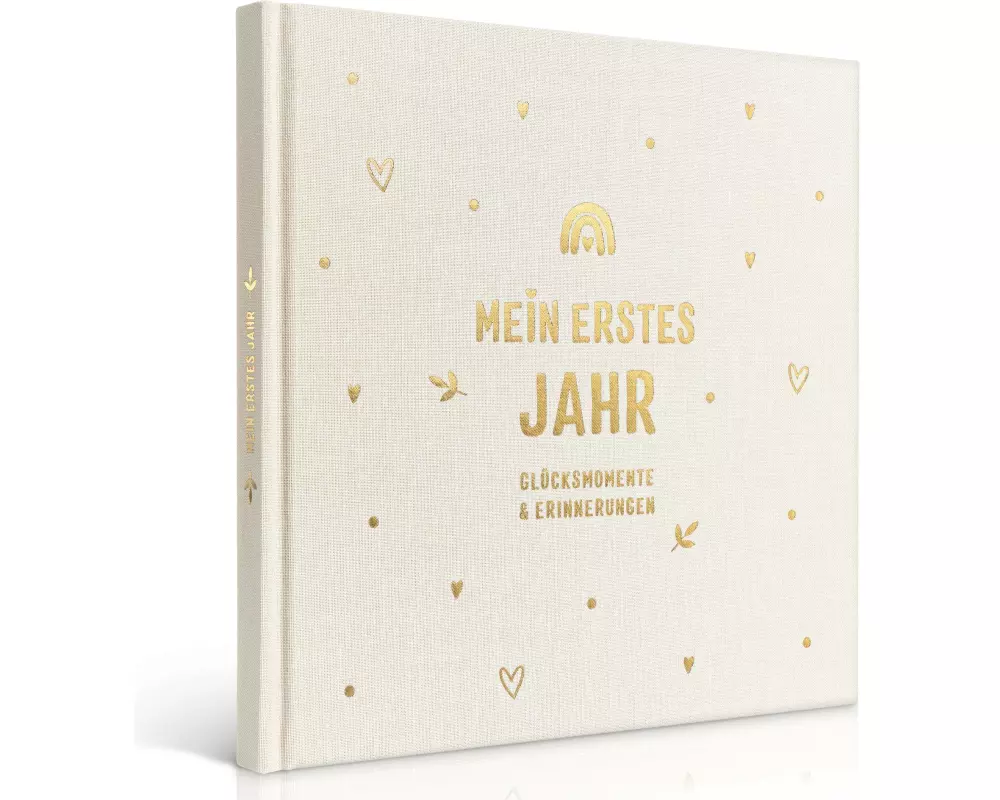 Eulentaler Babyalbum Gold Leinen, 92 Seiten
