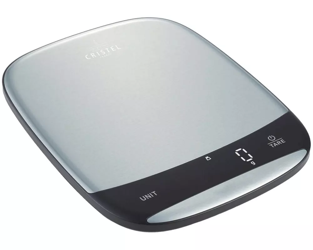 Cristel Küchenwaage Edelstahl, 1g-10 kg, USB-C aufladbar