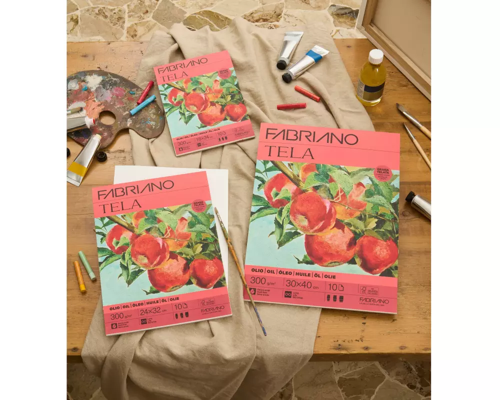Fabriano Acrylpapier Tela 300g/m², 10 Bl, kalt gepresst