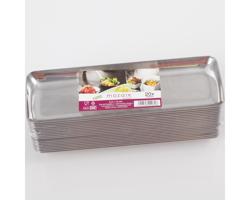 ELCO Servierplatte 6.5x19cm 00982800-005 silber, 20Stk.