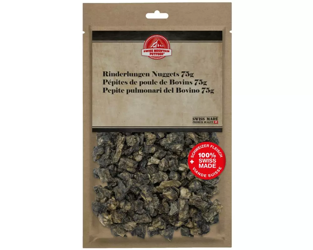 Swiss Mountain Petfood Kauartikel Rinderlunge Nuggets, 75 g