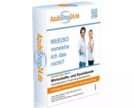 AzubiShop24.de Lernkarten Wirtschafts- und Sozialkunde Industrieelektriker Fachrichtung: Betriebstechnik Prüfungsvorbereitung Wiso Prüfung