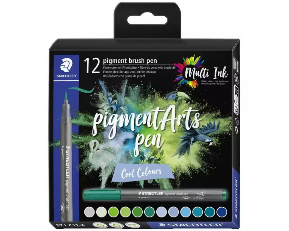 Staedtler Fasermaler Pigment Arts Brush Pen Cool Colours