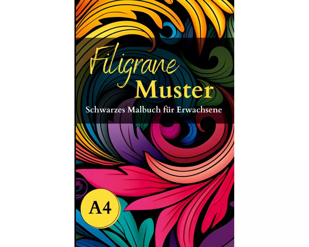 Schwarzes Malbuch für Erwachsene "Filigrane Muster"