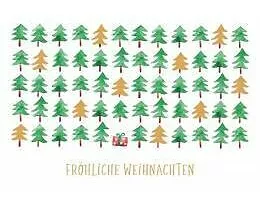 Doppelkarte. Green Karma X-MAS - Kleines Geschenk unter Tannen