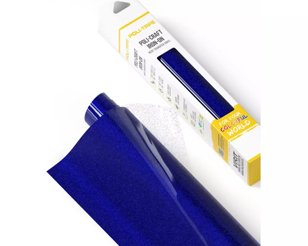 Poli-Tape Aufbügelfolie Pearl Glitter, 30.5 x 61 cm, Königsblau