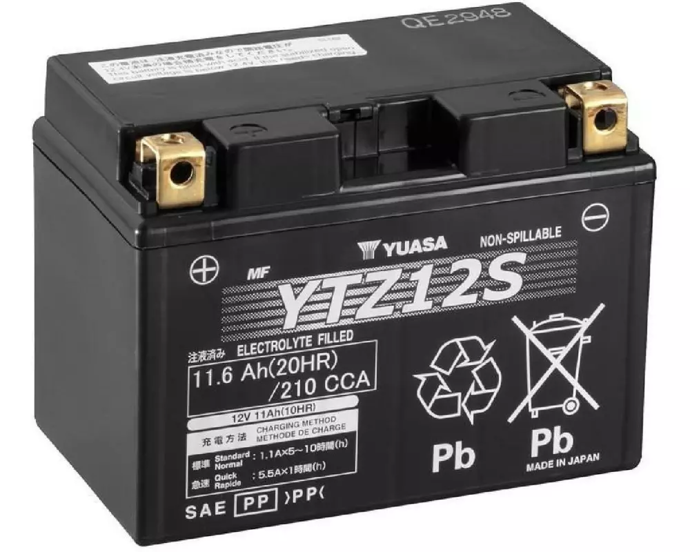 YUASA Motorradbatterie AGM 12V/11.6Ah/210A