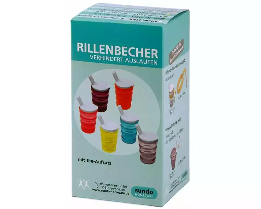Sundo Rillenbecher auslaufsicher tranparent 200 ml