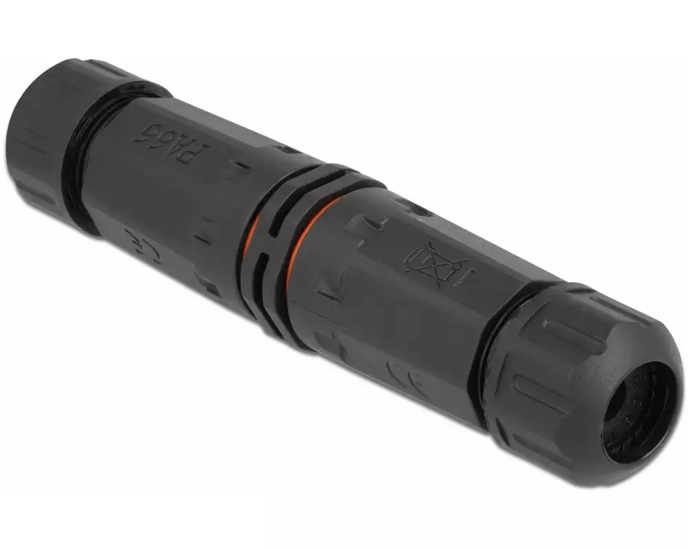 Delock Verbindungsmuffe IP68, 4 Pin, 4.5 - 7.5 mm schwarz