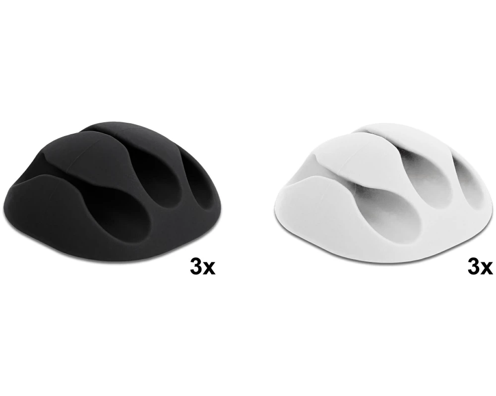 Delock Kabelhalter 35mm, für 3 Kabel, selbstklebend 6 Stück