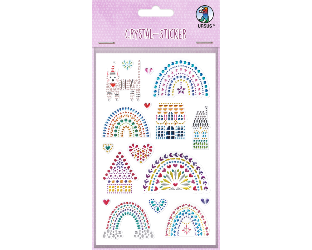 URSUS Crystal Sticker Regenbogen 75100004 1 Blatt/16 Sticker