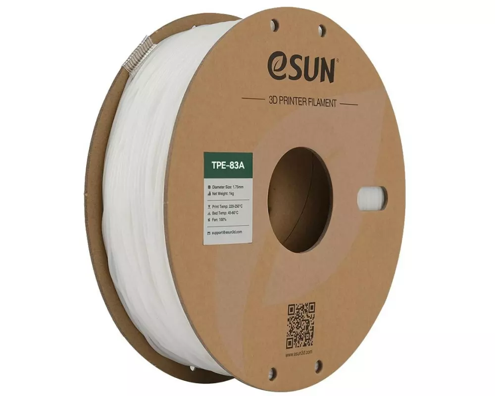 eSun Filament TPU-83A Weiss 1.75 mm 1 kg