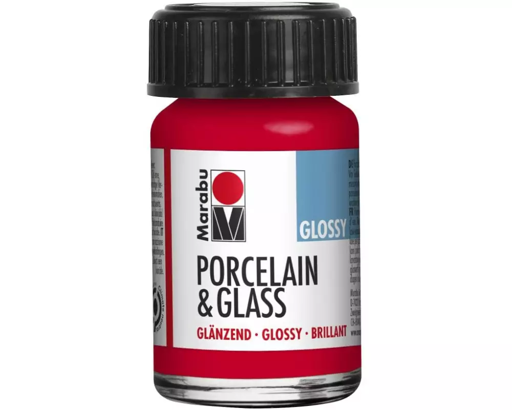 Marabu Glas- und Porzellanfarbe 125 Kirsche, 15 ml
