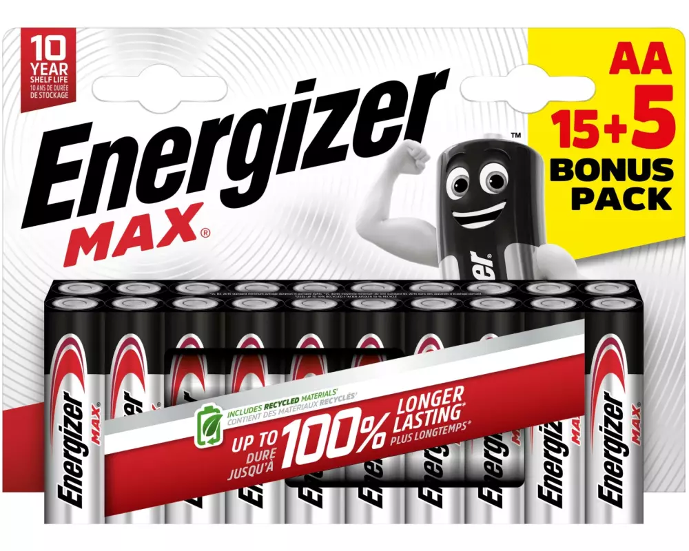 Energizer Batterie MAX AA , 20 Stück