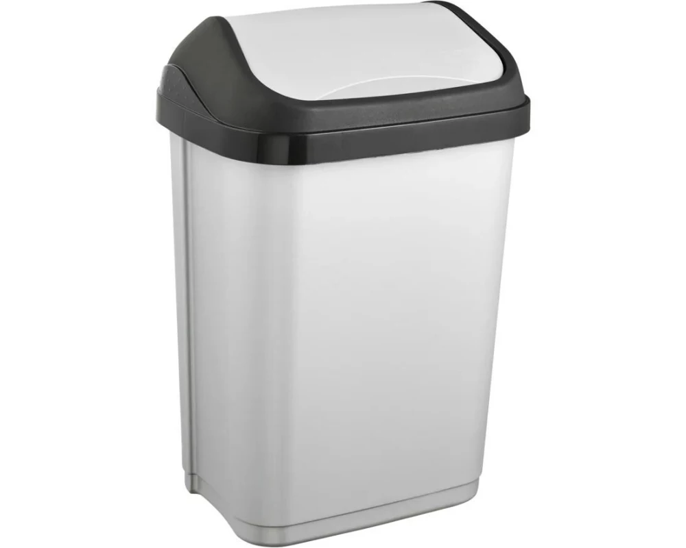 keeeper Abfalleimer Swantje 10 l, Schwingdeckel, light silver
