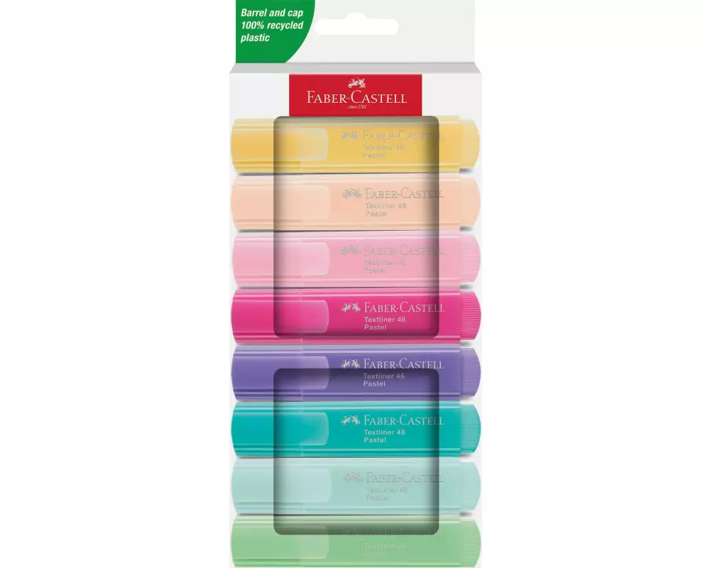 Faber-Castell Textmarker Pastell 8er Pack Karton