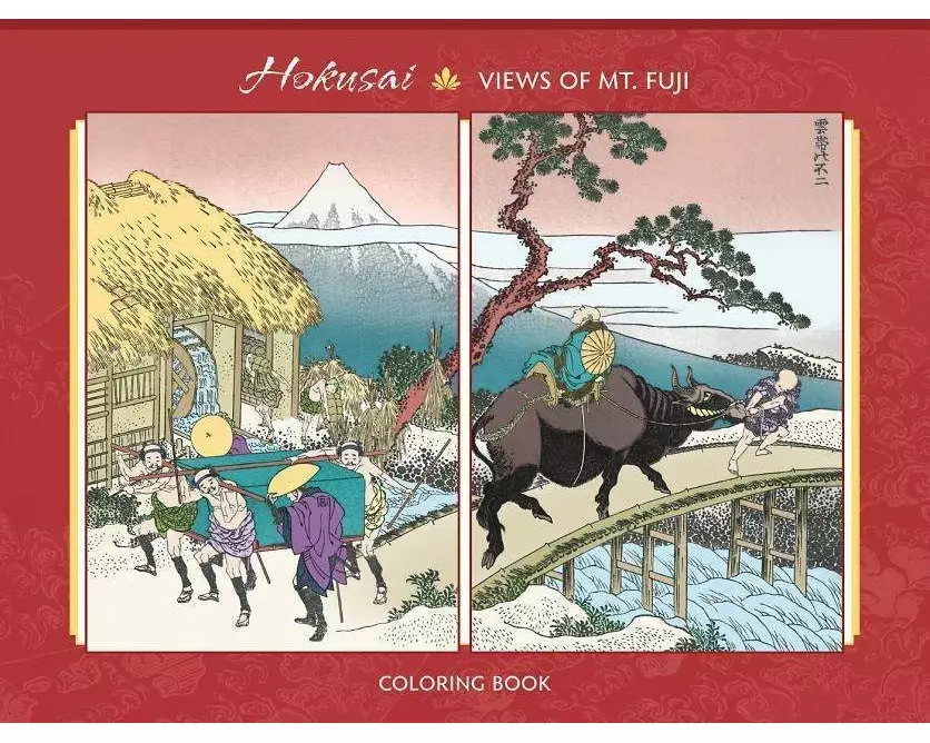 Hokusai 100 Views of Mt Fuji Adult Colouring Book