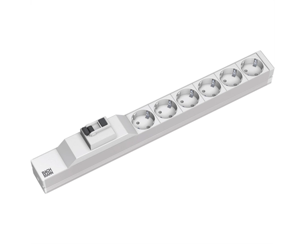 BACHMANN 19" 1HE 6xCEE7/3 1xFI Strom 2,0m CEE7/7
