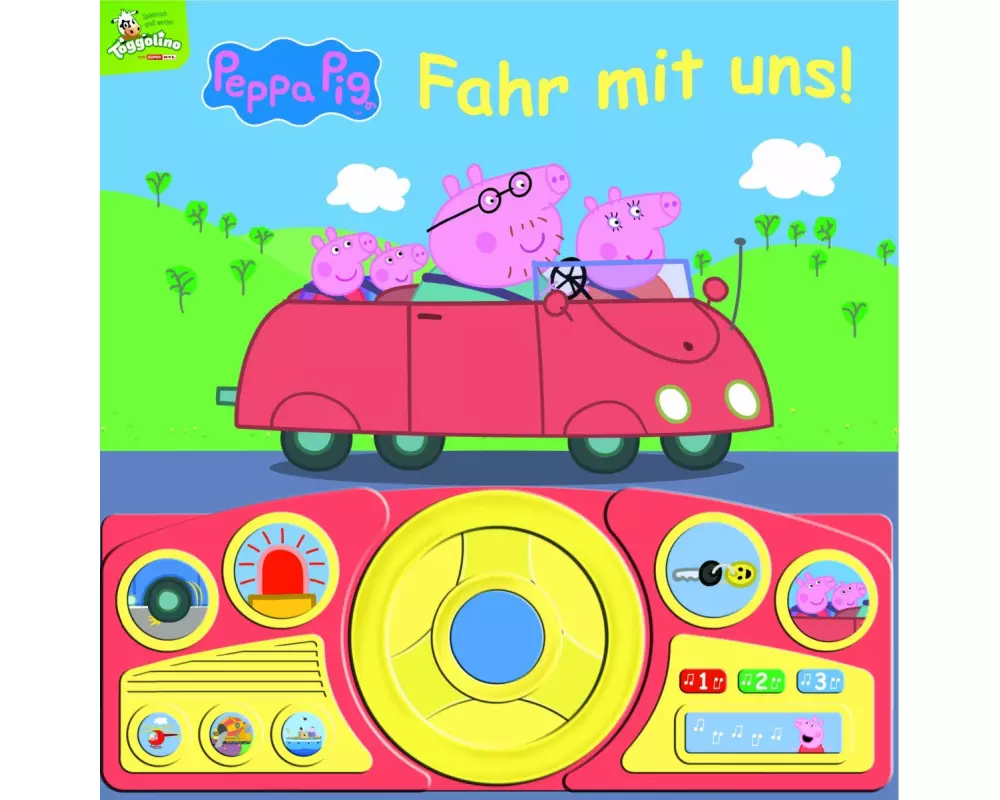 Peppa Pig - Fahr mit uns! - Pappbilderbuch mit beweglichem Lenkrad und 13 spannenden Geräuschen für Kinder ab 3 Jahren