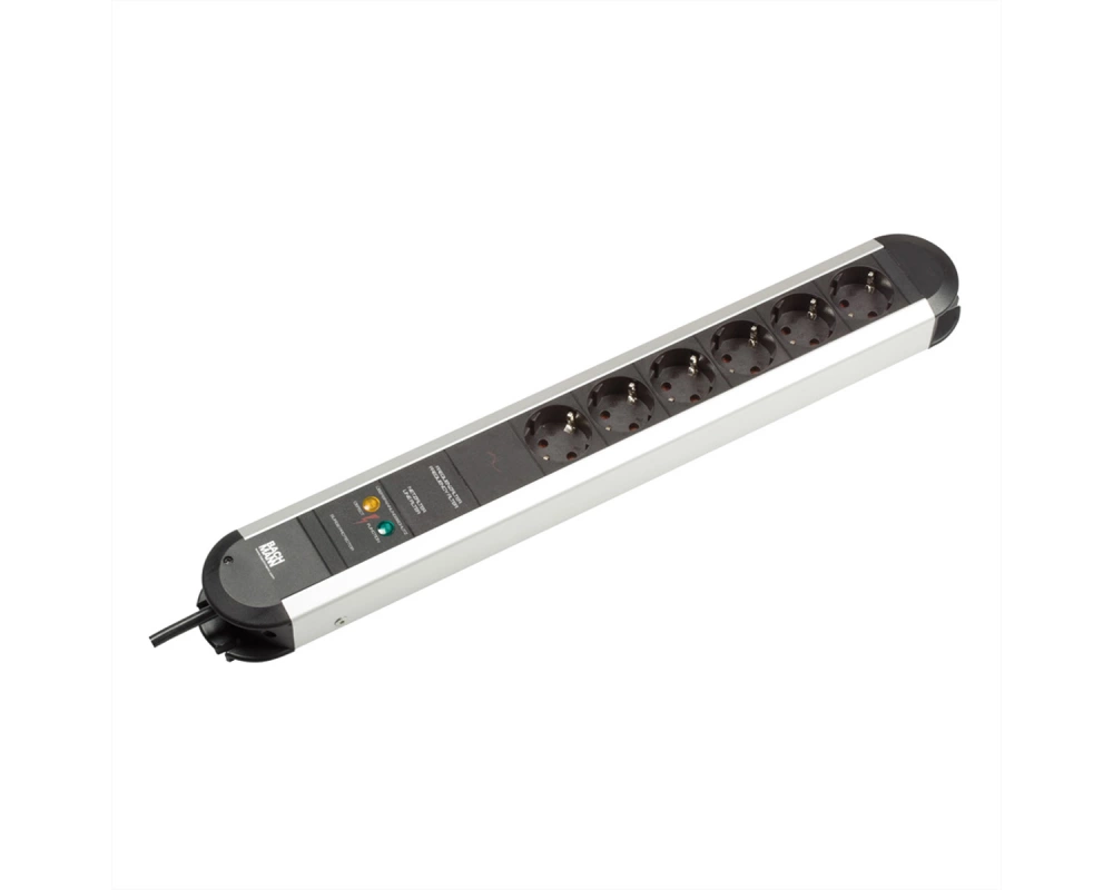 BACHMANN PRIMO Steckdosenleiste 6x Schutzkontakt Aluminium Gerätevollschutz, 1,75 m