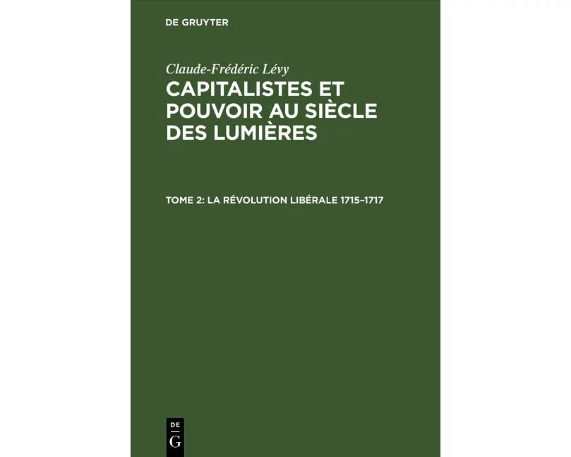 La révolution libérale 1715-1717
