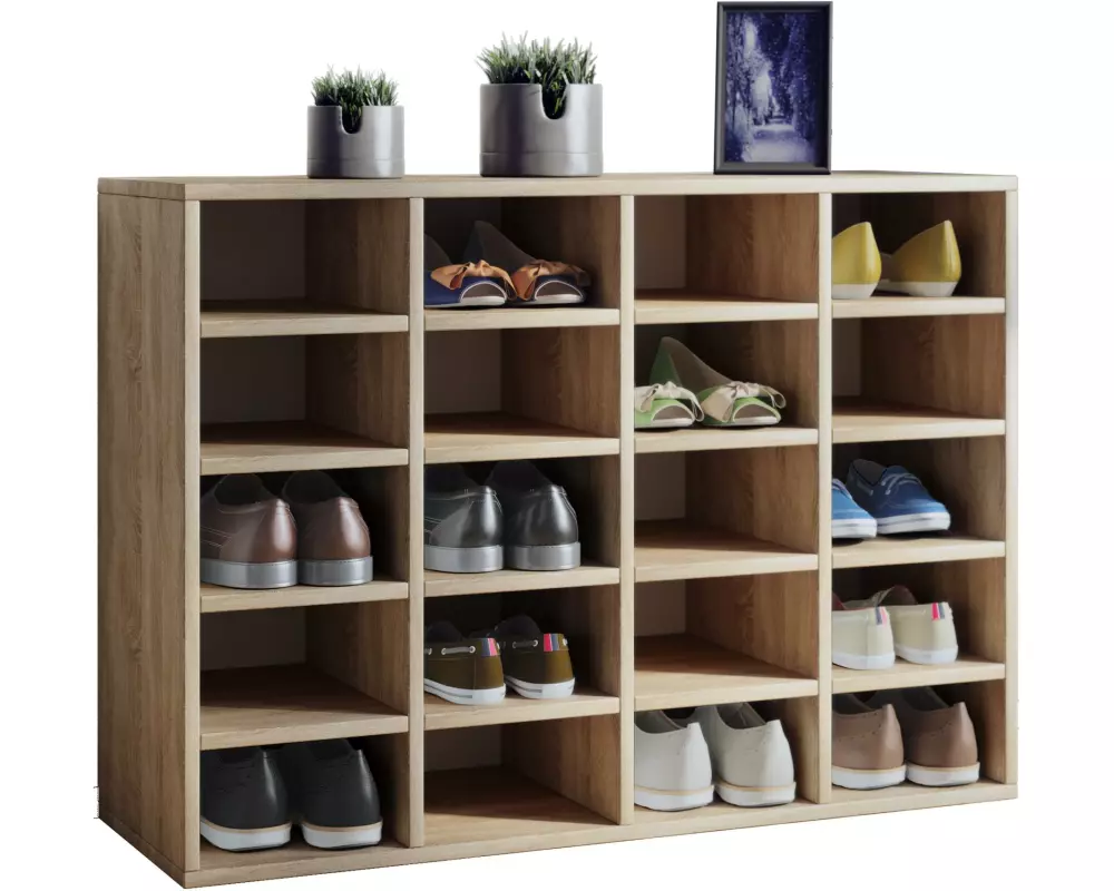 VCM Schuhschrank Hinsol L 92 x 67 cm, Sonoma-Eiche