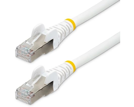 StarTech.com 2m CAT6a Ethernet Cable, White Low Smoke Zero Halogen (LSZH) 10 GbE 100W PoE S/FTP Snagless RJ-45 Network Patch Cord