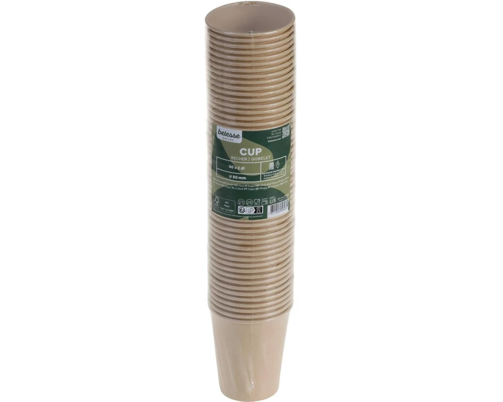 belesse nature Bambuskartonbecher 2 dl 50 Stück