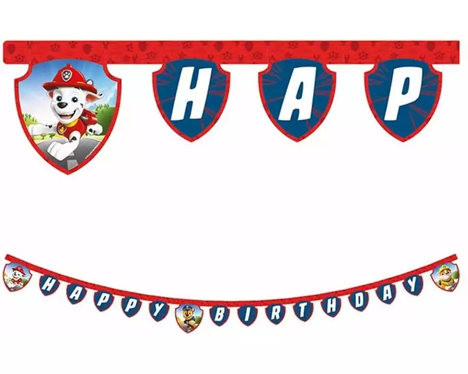We fiesta Party Girlande Happy Birthday Paw Patrol 2 m, Mehrfarbig