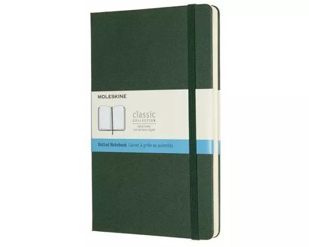 Moleskine Notebook L/A5, Dotted, Hard Cover, Myrtle Green