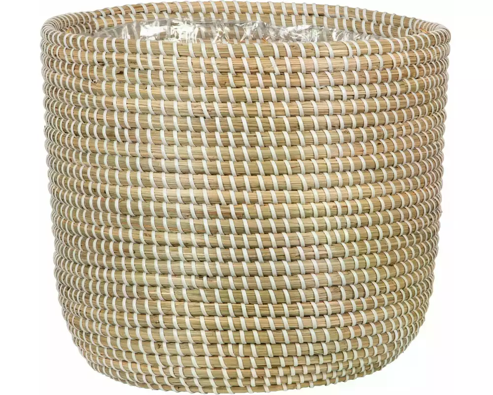 scheurich Pflanzengefäss mit Folie 22 x 19.5 cm, Nature/Weiss