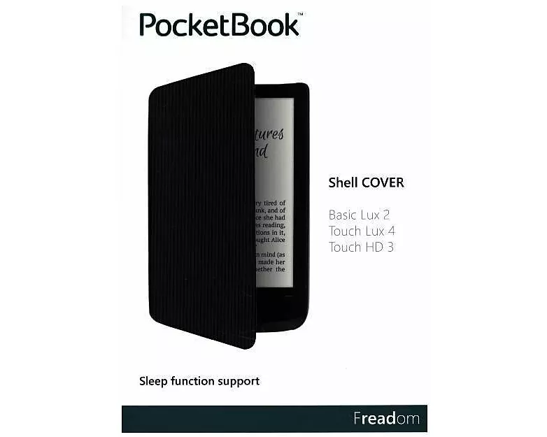 Cover Pocketbook Touch Lux 4+5/Touch HD 3+Color Shell Lines schwarz