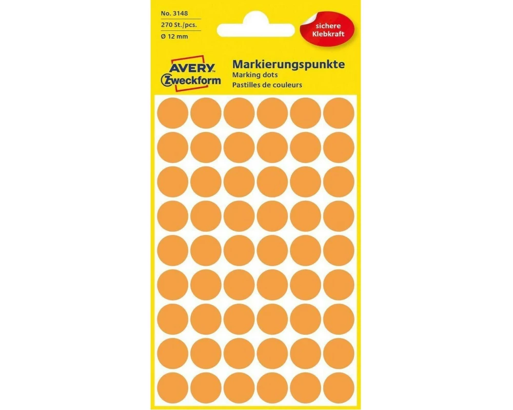 Avery Zweckform Klebepunkte 12 mm Neonorange