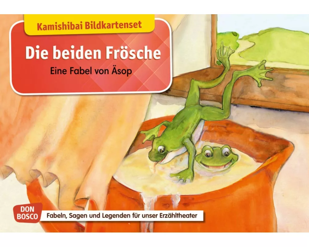 Die beiden Frösche. Eine Fabel von Äsop. Kamishibai Bildkartenset