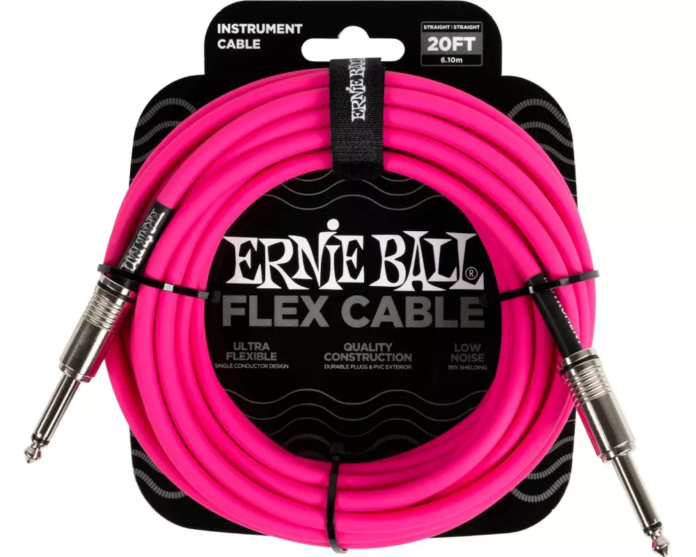 Ernie Ball Instrumentenkabel Flex 6418 – 6.09 m, Pink