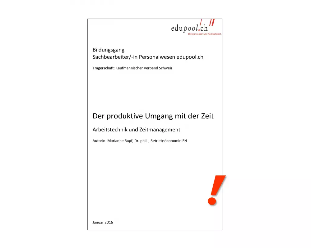 Modul Der produktive Umgang mit Zeit (altes Modell)