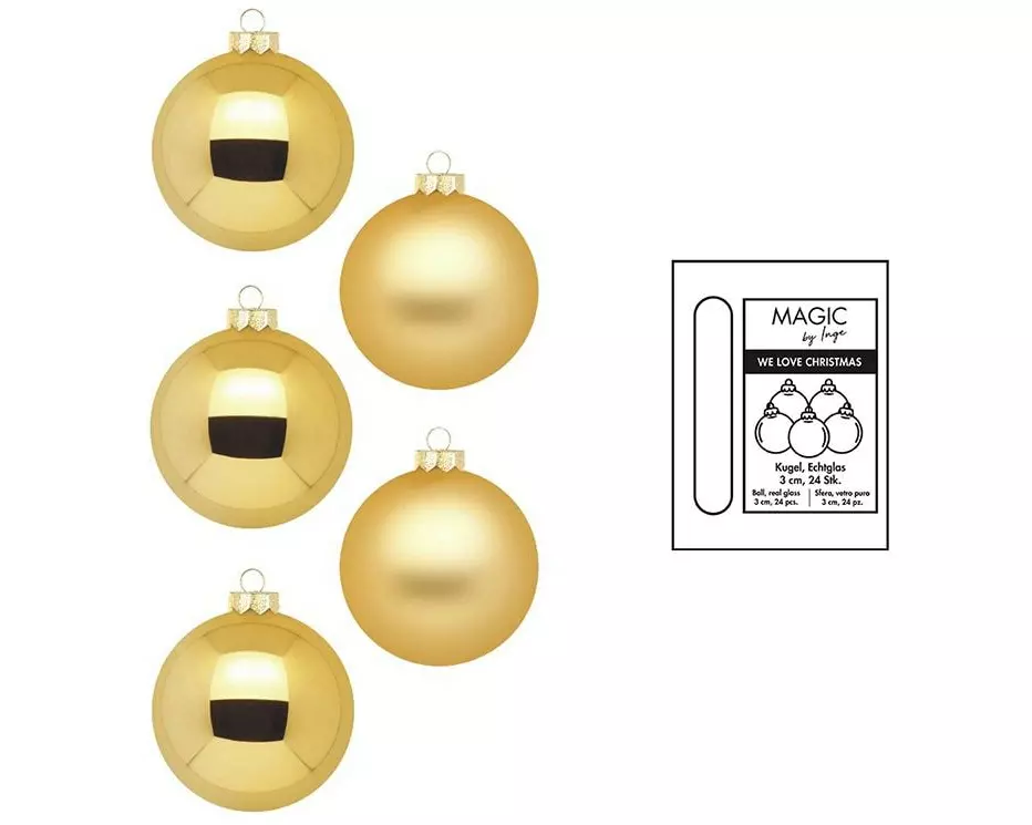 INGES CHRISTMAS DECOR Weihnachtskugel Inkagold Ø 3 cm 24 Stück