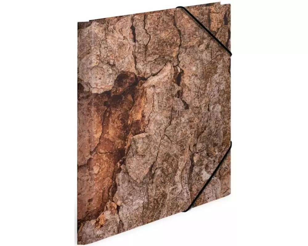 HERMA Gummibandmappe Wood Dunkelbraun