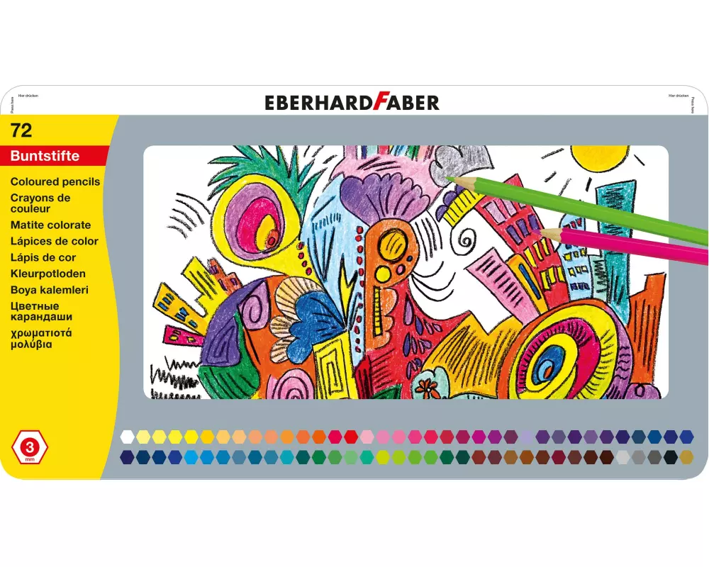 Eberhard Faber Farbstifte Hexagonal Mehrfarbig, 72 Stück