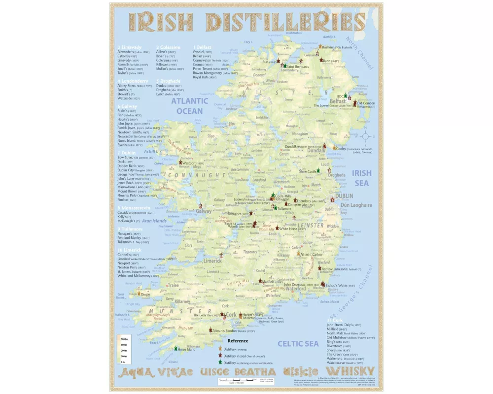 Whiskey Distilleries Ireland - Poster 42x60cm Standard Edition