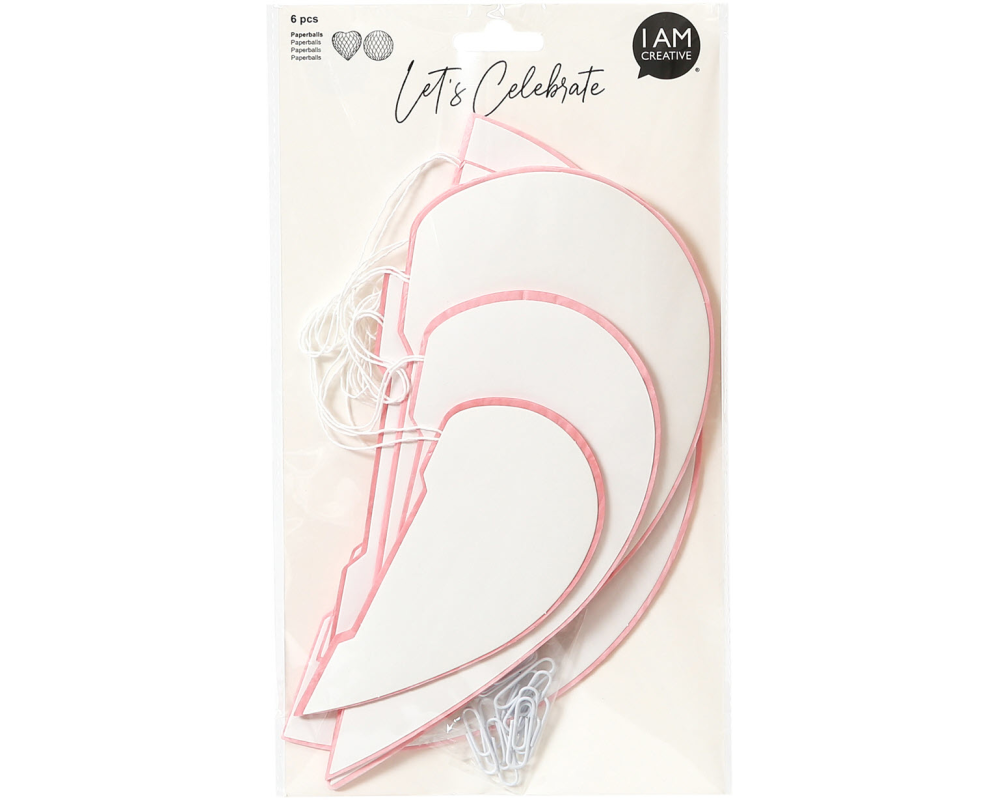 I AM CREATIVE Paperballs,Herz u. Rund,rosa 6010.956 6 Stück