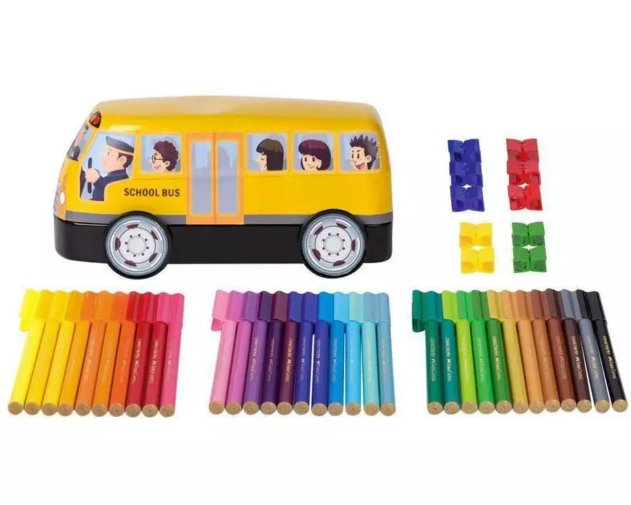 Faber-Castell Filzstift Connector Schulbus, 43-teilig
