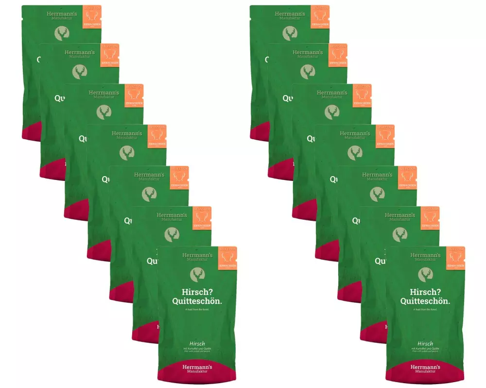 Herrmann's Nassfutter Hirsch mit Kartoffel und Quitte 14 x 150 g