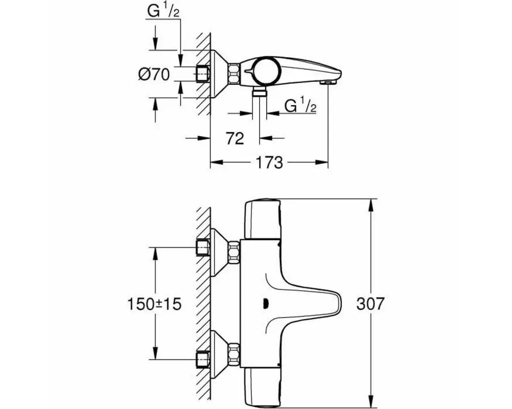 GROHE Precision Trend Mattschwarz Aufputz