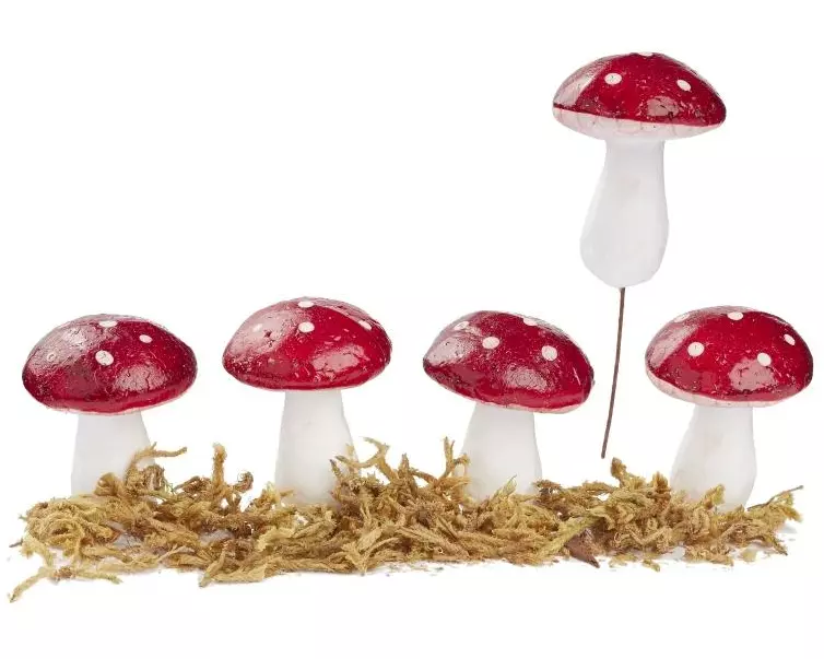 HobbyFun Mini-Figur Fliegenpilz mit Moos, 4.5 cm