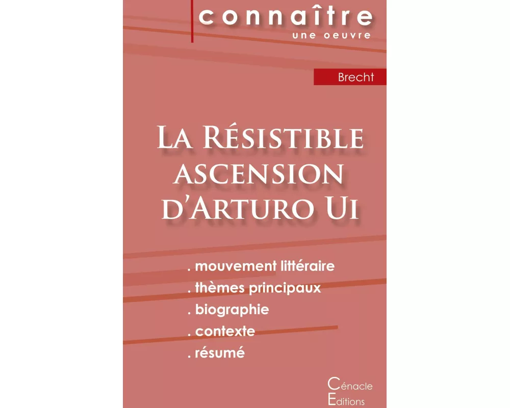 Fiche de lecture La Résistible ascension d'Arturo Ui de Bertolt Brecht (Analyse littéraire de référence et résumé complet)