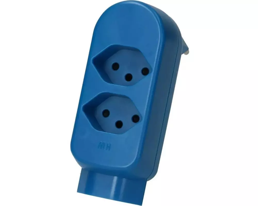 Max Hauri Mehrfachstecker maxADAPT BS 2 + 1 x T13, Blau