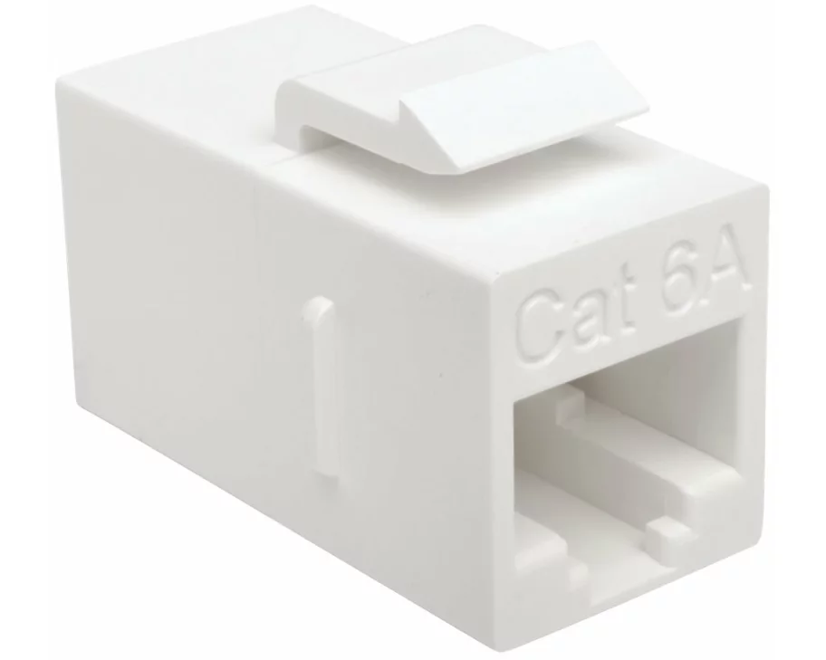 EATON TRIPPLITE Cat6a Straight-Through, Modular, In-Line, Snap-In Coupler, RJ45, F/F, TAA